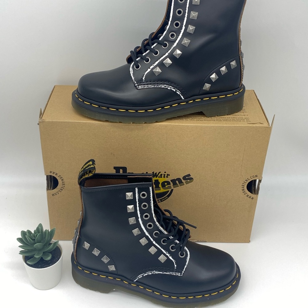 Dr.Martens 1460 Stud BLACK ROLLED VINTAGE SMOOTH - Picture 5 of 15